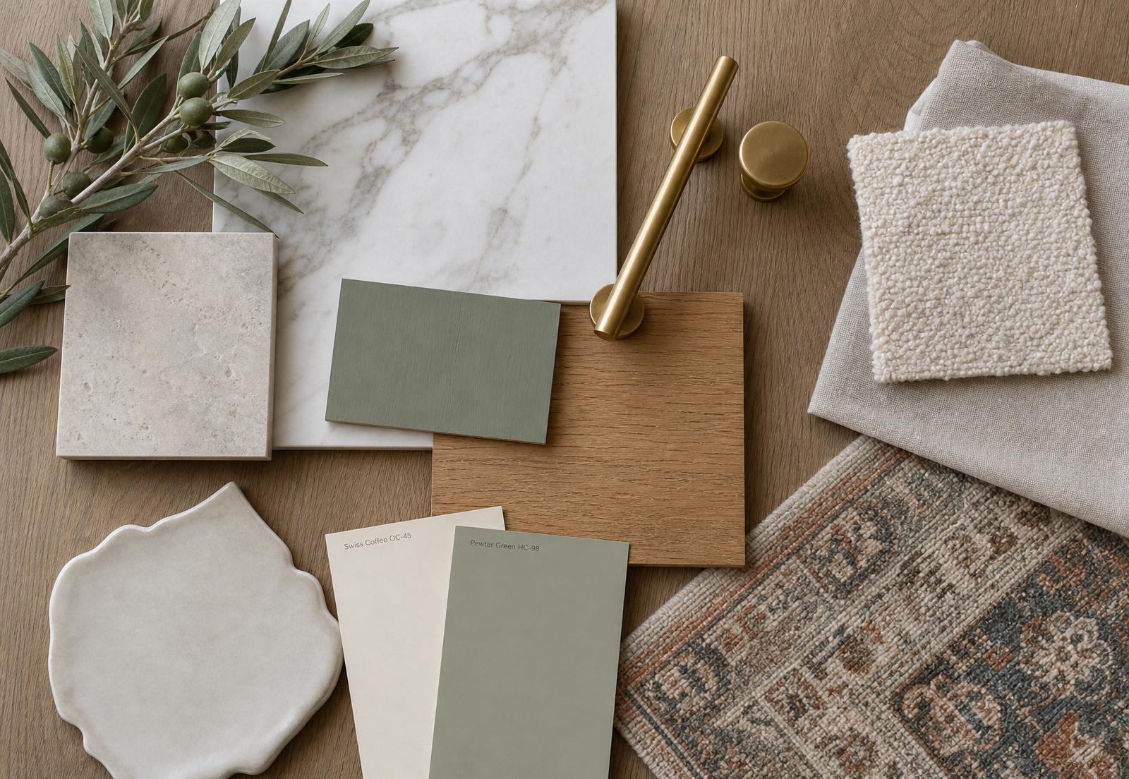 Materials palette flat lay